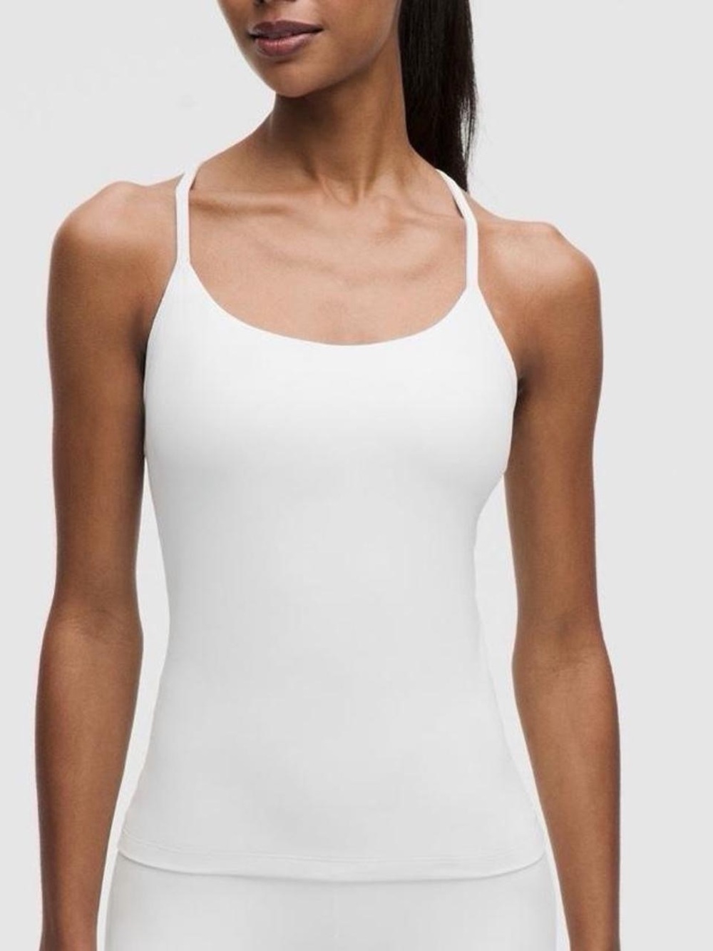lululemon White Flow Y Nulu Tank with Built-in Bra. Light Support B/C Cup.
